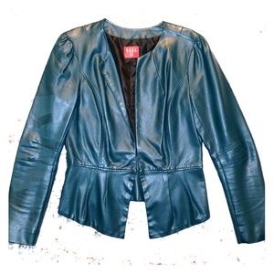ELLE Emerald Green Faux Leather Jacket